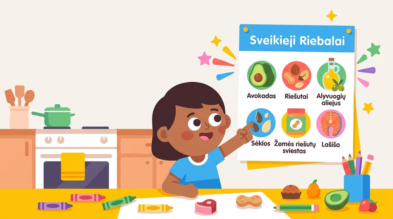 Nemokamas Sveikųjų Riebalų Spalvinimo Plakatas Vaikams - PDF