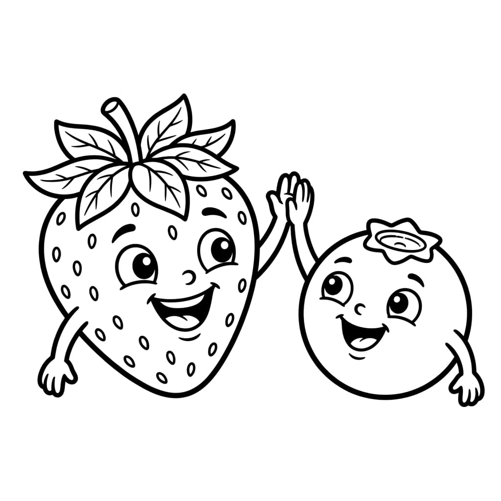 Fun Printables: Colorful Plate of Fruits and Vegetables - Preview Page 1