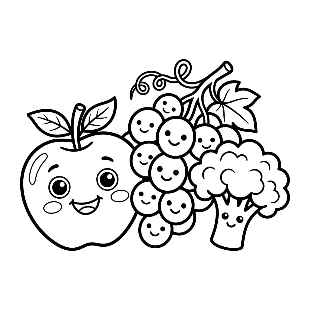 Fun Printables: Colorful Plate of Fruits and Vegetables - Preview Page 5