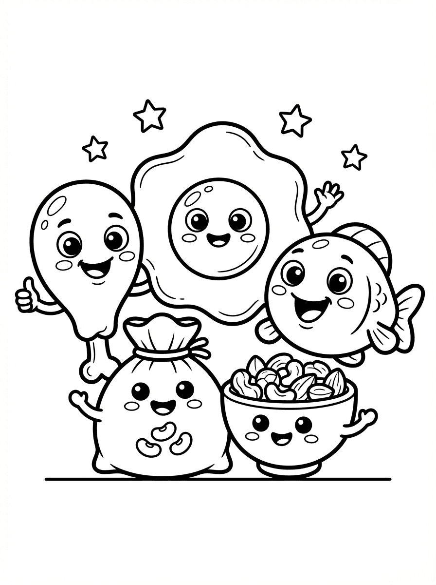 Free Nutrition Coloring Pages for Kids - All Food Groups - Preview Page 5