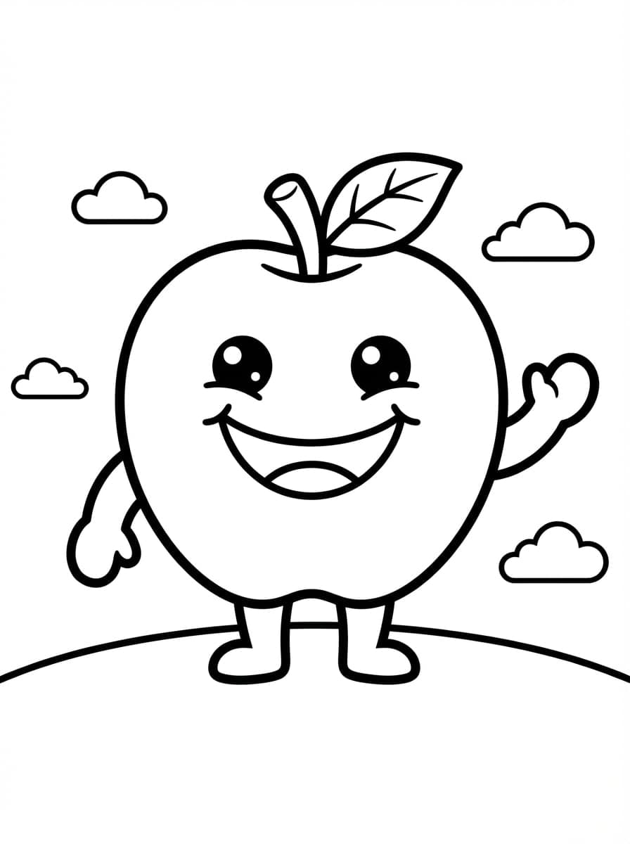 Free Cute Fruit Coloring Pages: Sweet, Healthy Fun - Preview Page 1