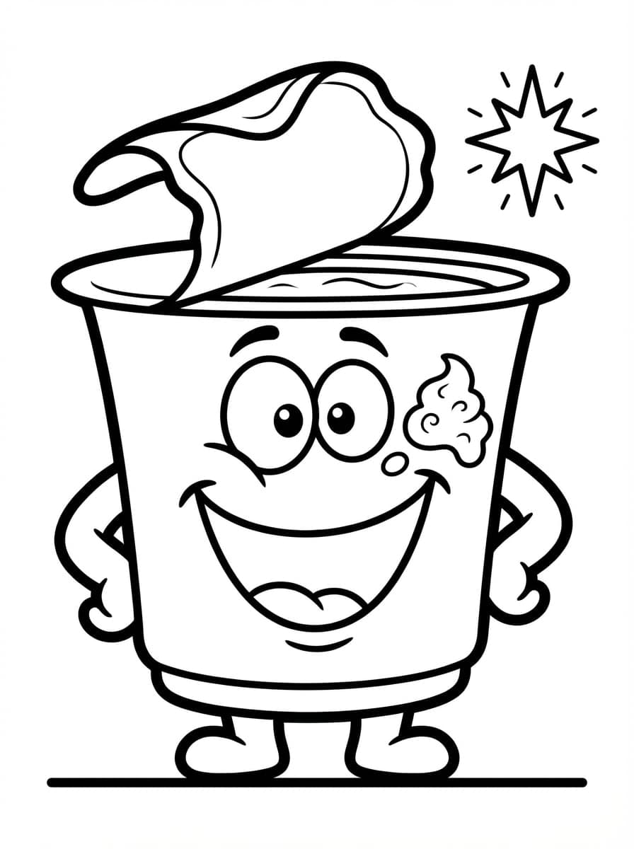 Free Cute Healthy Snack Coloring Pages: Playful Bites - Preview Page 1