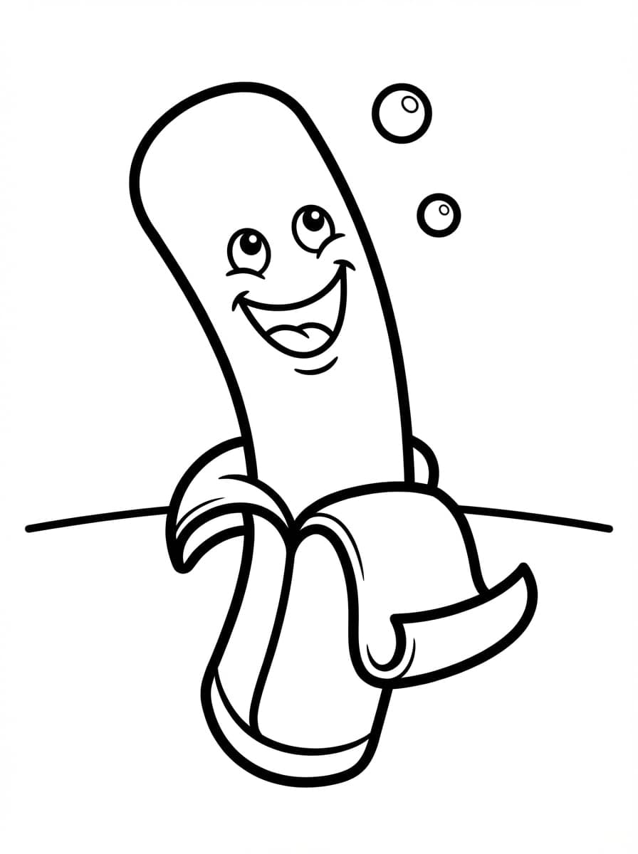 Free Cute Healthy Snack Coloring Pages: Playful Bites - Preview Page 3