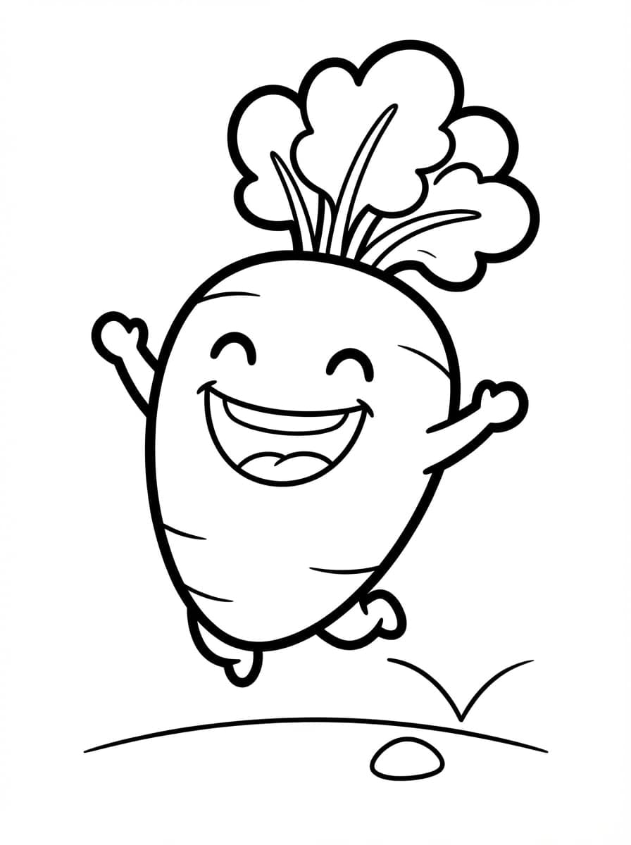 Free Cute Vegetable Coloring Pages: Fun With Veggies - Preview Page 1