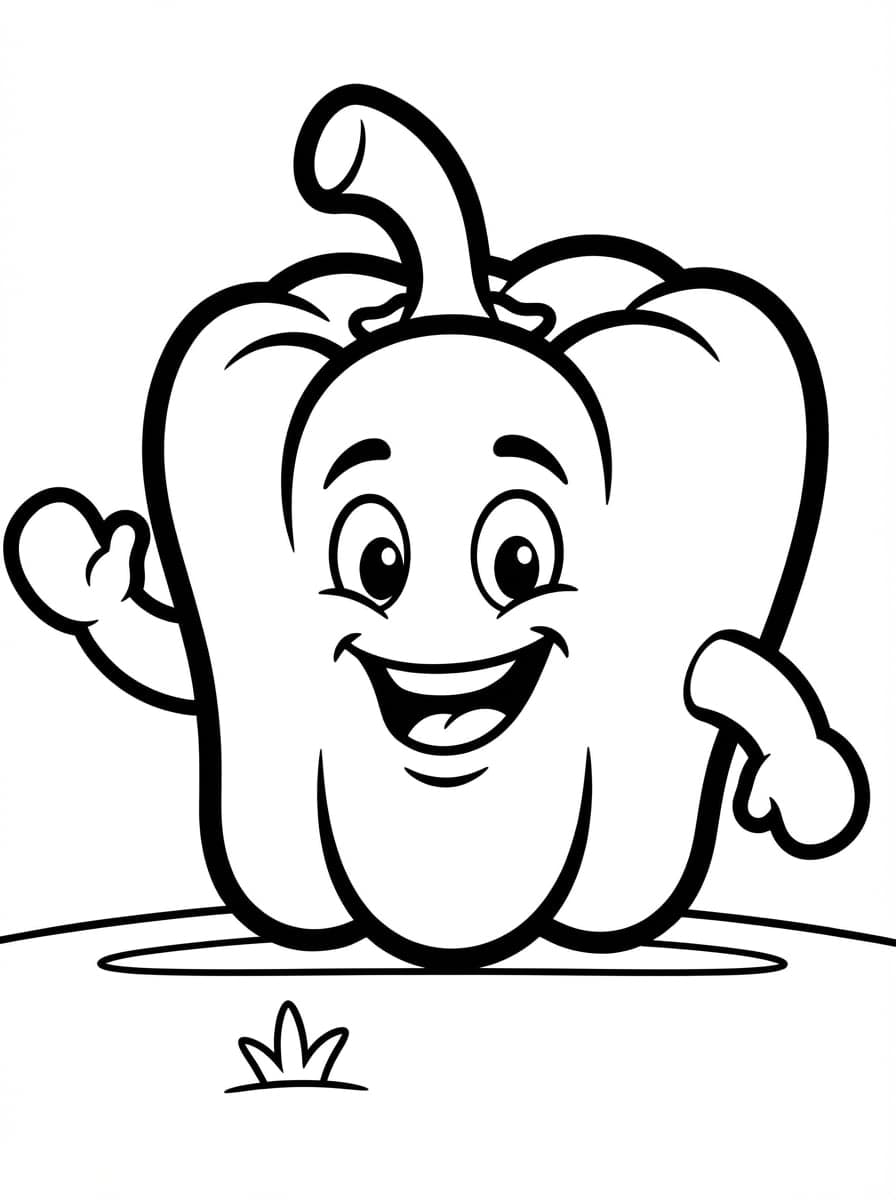 Free Cute Vegetable Coloring Pages: Fun With Veggies - Preview Page 5