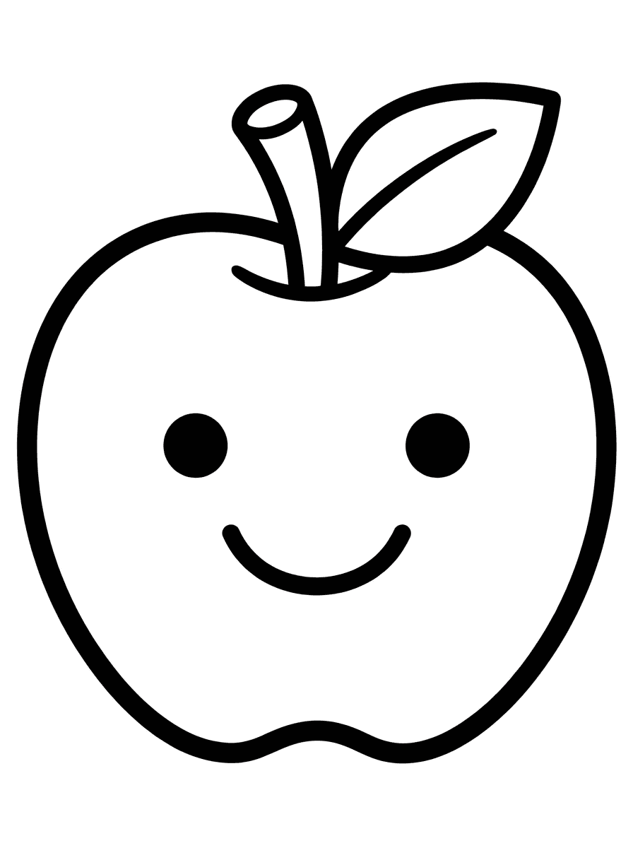 Easy Food Coloring Pages: Simple Printables for Kids - Preview Page 1