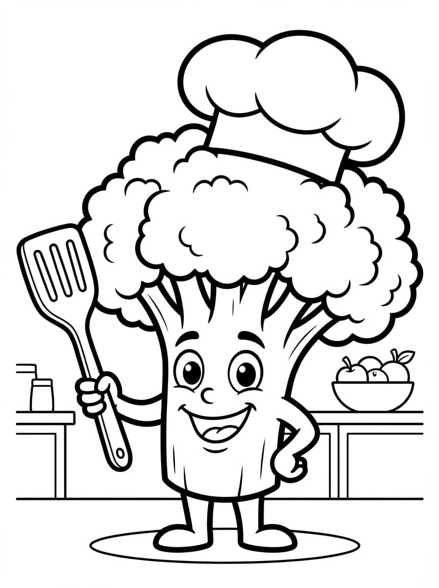 Food Coloring Pages for Kids: Fun Kitchen Missions for Brave Eaters - Preview Page 1