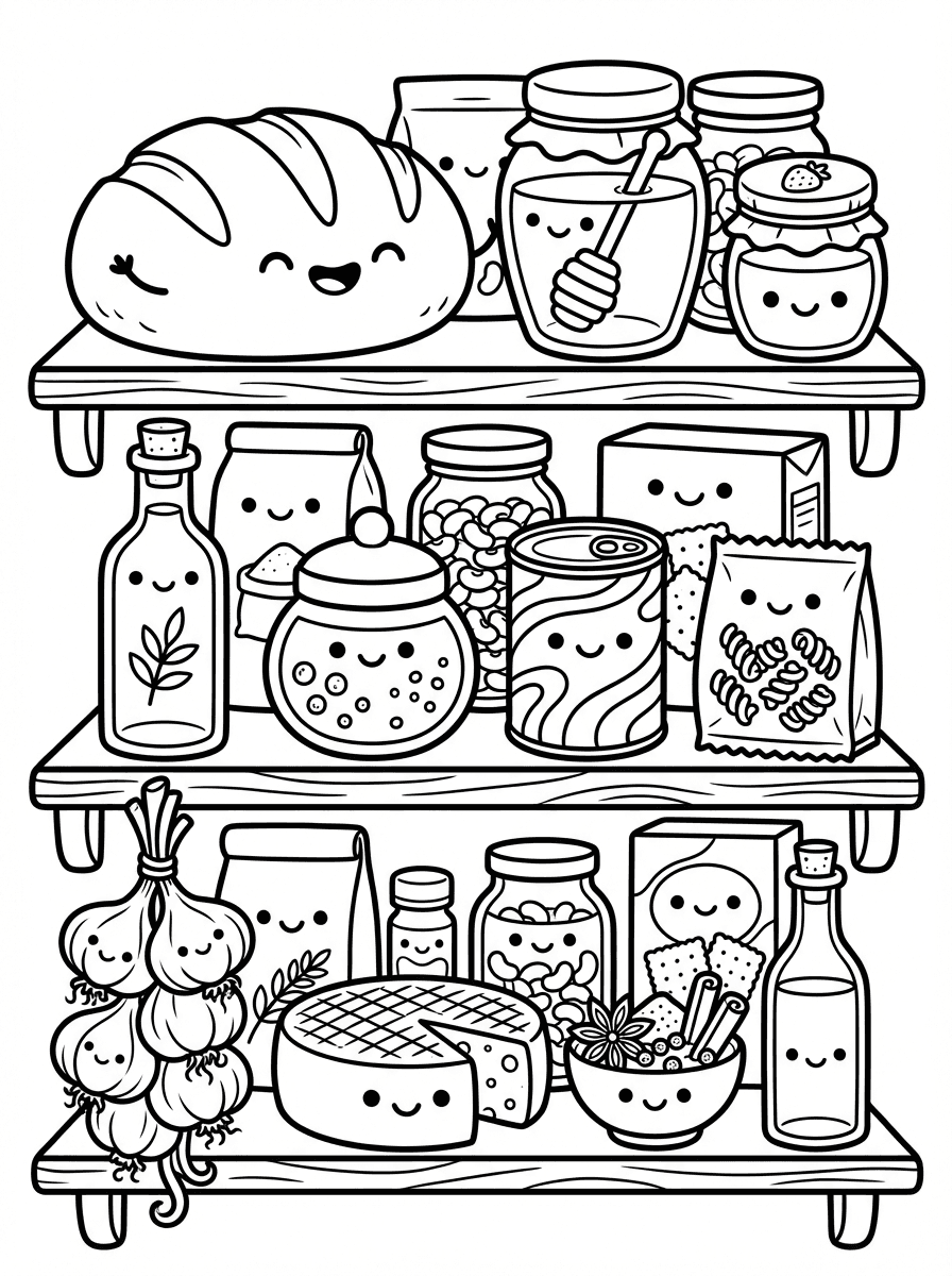 Food Pictures to Color: Free Printable Coloring Sheets - Preview Page 3