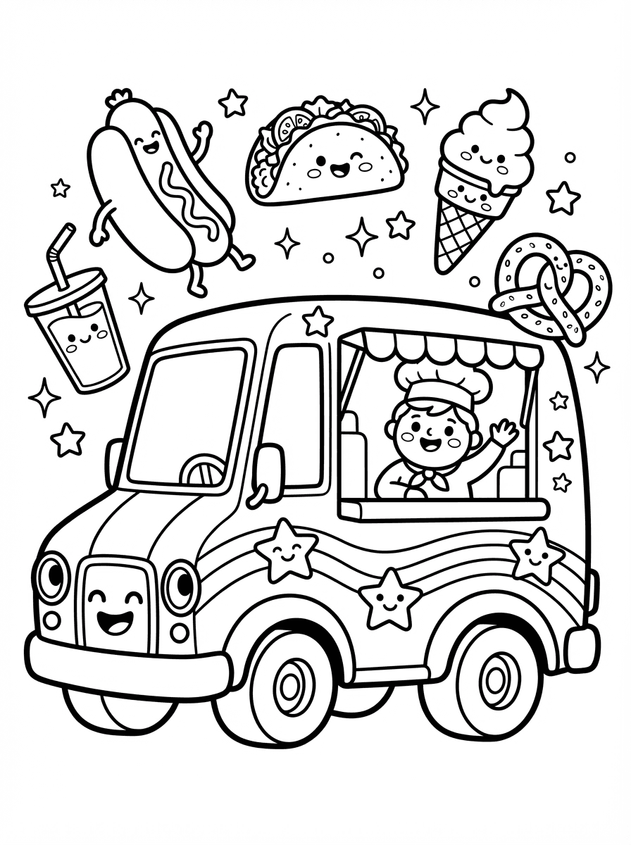 Food Pictures to Color: Free Printable Coloring Sheets - Preview Page 4