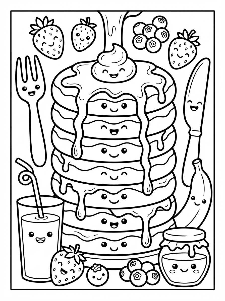 Free Printable Food Coloring Pages - Kids Favorite Meals - Preview Page 5