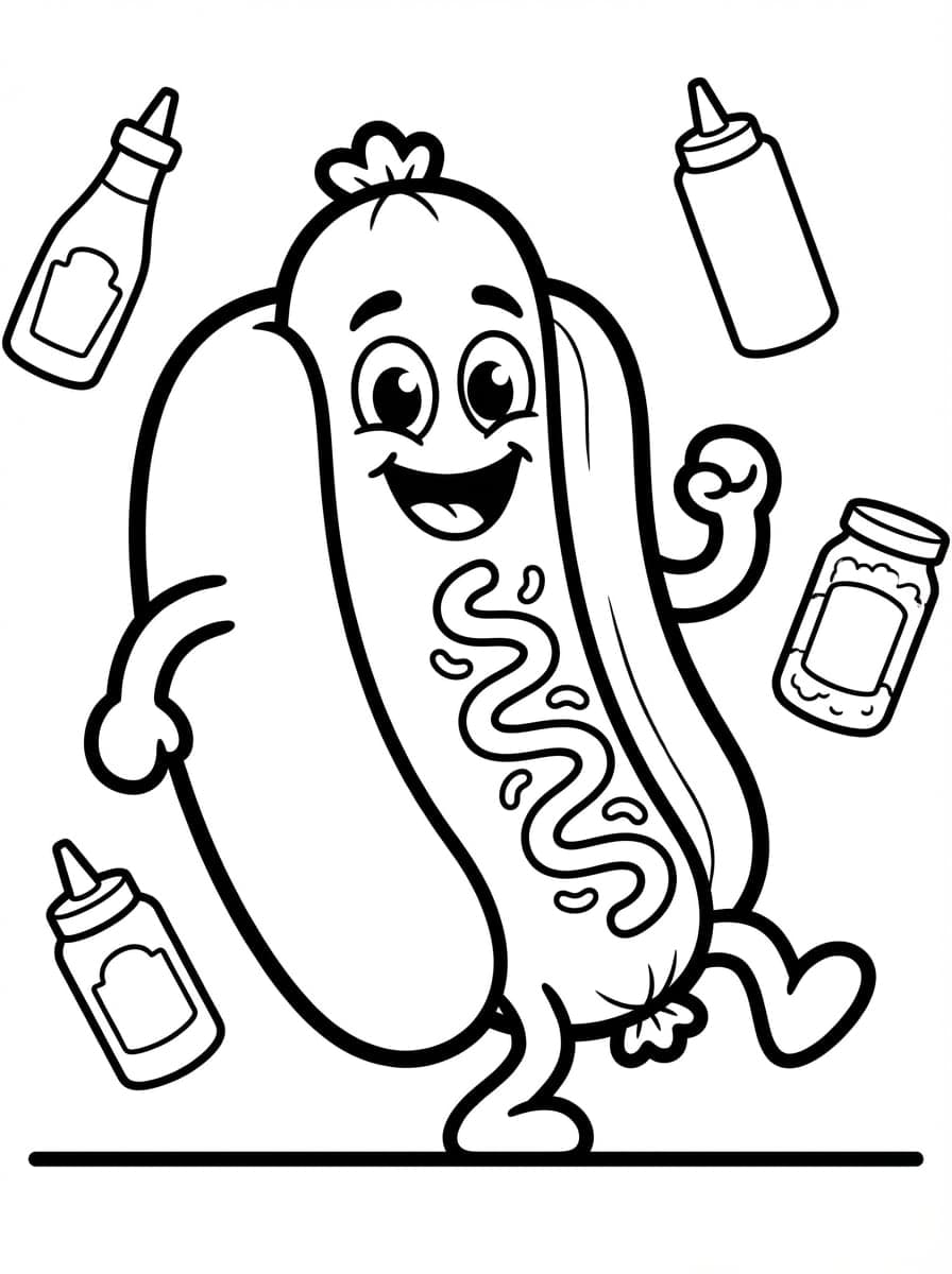 Free Printable Fast Food Coloring Pages: Burger Fun - Preview Page 2