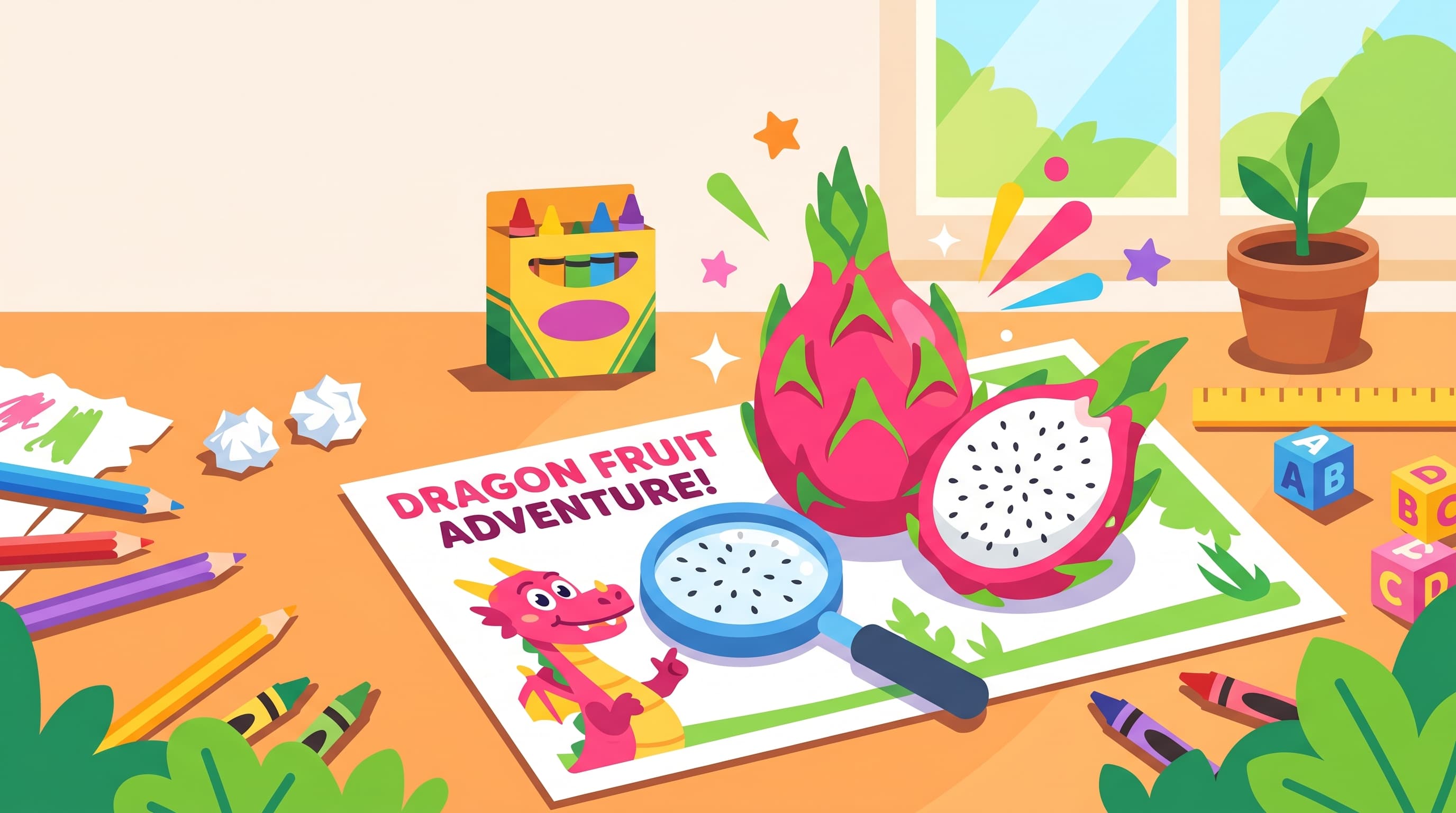 Free Dragon Fruit Facts and Coloring Pages for Kids